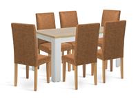 Argos Home Preston Grey Dining Table & 6 Grey Chairs