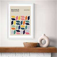 East End Prints Bauhaus Petals White Frame Art Print - A3