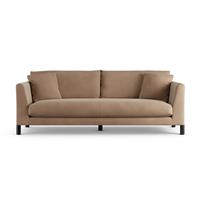 Habitat Aston Velvet 4 Seater Sofa - Latte - Black Leg