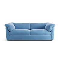 Habitat Wynn Velvet 4 Seater Sofa - Sky Blue - Ash Leg