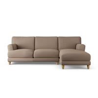 Habitat Askem Fabric Right Hand Corner Sofa -Biscuit-Ash Leg