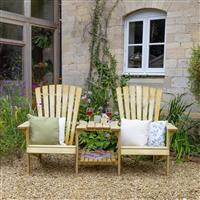 Forest Garden Florida Wooden Garden Love Seats - Natural