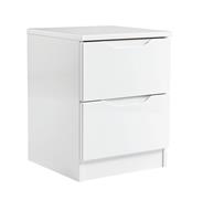 Legato 2 Drawer Bedside Table - White Gloss