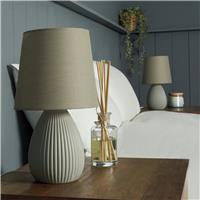 BHS Allium Ceramic Pair of Table Lamps - Grey