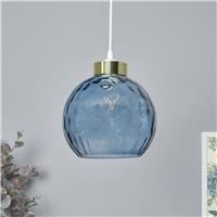 BHS Dexta Dimple Glass Easy Fit Lampshade - Blue