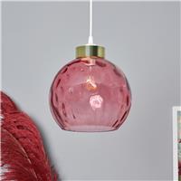BHS Dexta Dimple Glass Easy Fit Lampshade - Pink
