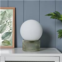 BHS Orbi Opal Glass Table Lamp - Green