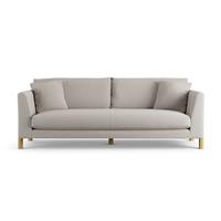 Habitat Aston Fabric 4 Seater Sofa - Stone - Ash Leg