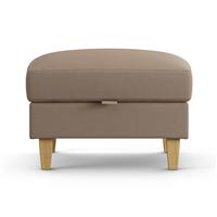 Habitat Felin Fabric Storage Footstool - Biscuit