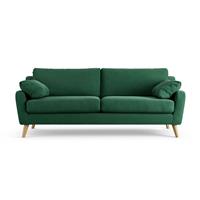 Habitat Ivor Fabric 4 Seater Sofa - Green - Ash Leg