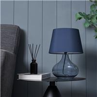 BHS Teardrop Glass Table Lamp - Blue