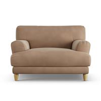 Habitat Askem Velvet Cuddle Chair - Latte - Ash Leg