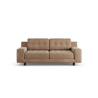 Habitat Hendricks Velvet 2 Seater Sofa - Latte - Black Leg