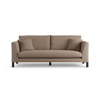 Habitat Aston Fabric 3 Seater Sofa - Biscuit - Black Leg