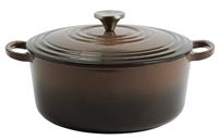 Habitat 4 Litre Shallow Cast Iron Casserole Dish - Chocolate