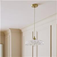 Habitat Petal Glass Pendant Ceiling Light - Brushed Brass