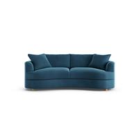 Habitat Sacha Velvet 3 Seater Sofa - Ink Blue - Ash Leg