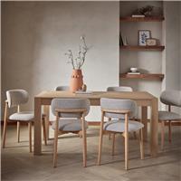 Habitat Alston Extending Oak Dining Table & 6 Natural Chairs