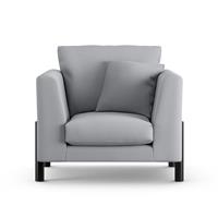 Habitat Aston Fabric Armchair - Grey - Black Leg