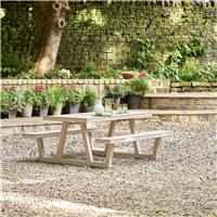Pacific Aruba 6 Seater Metal Garden Bench - Grey