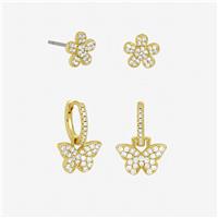 Jon Richard Gold Plated Butterfly 2 Hoops Earrings