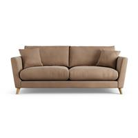 Habitat Lomond Velvet 4 Seater Sofa - Latte - Ash Leg