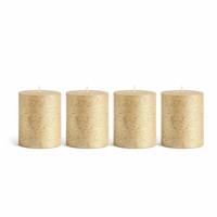Argos Home Small Pillar Candles - Gold - Set of 4