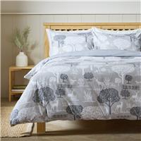Argos Home Cotton Landscape Grey Bedding Set - Superking