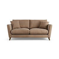 Habitat Lomond Velvet 3 Seater Sofa - Latte - Dark Leg