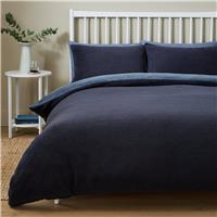 Argos Home Double Sided Fleece Blue Bedding Set - Superking