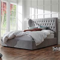 GFW Dakota Kingsize End Lift Ottoman Bed with Mattress -Grey