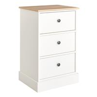 Argos Home Kensington 3 Drawer Bedside Table - Ivory