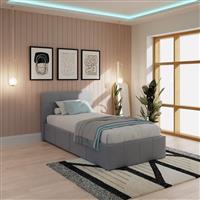 GFW Side Lift Single Faux Leather Ottoman Bed - Grey