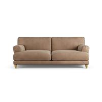 Habitat Askem Velvet 3 Seater Sofa - Latte - Ash Leg