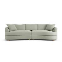 Habitat Sacha Fabric 4 Seater Sofa - Sage Green - Ash Leg