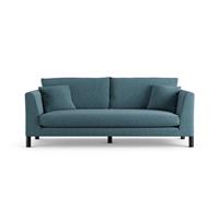 Habitat Aston Fabric 3 Seater Sofa - Blue - Black Leg