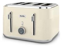 Breville Obliq VTT997 4-Slice Toaster - Cream