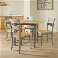 Argos Home Chicago Round Grey Dining Table & 4 Grey Chairs