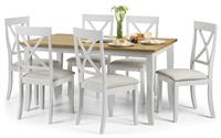 Julian Bowen Davenport Dining Table & 6 Ivory Chairs