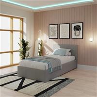 GFW End Lift Single Ottoman Bed with Mattress - Grey