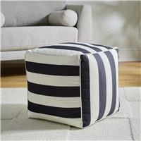 Argos Home Thea Fabric Footstool - Black & White