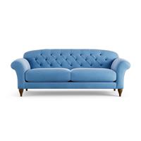 Habitat Brooker Velvet 4 Seater Sofa - Sky Blue - Dark Leg