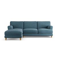 Habitat Askem Fabric Left Hand Corner Sofa - Blue - Ash Leg
