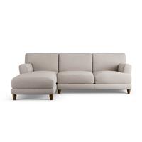 Habitat Askem Fabric Left Hand Corner Sofa - Stone -Dark Leg