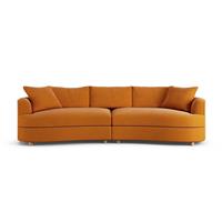 Habitat Sacha Fabric 4 Seater Sofa - Orange - Ash Leg