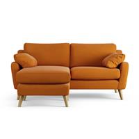 Habitat Ivor Left Hand Corner Sofa - Orange - Ash Leg