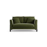 Habitat Aston Velvet 2 Seater Sofa - Moss Green - Black Leg