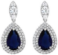 Jon Richard Cubic Zirconia Crystals Blue Halo Drop Earring