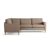 Habitat Flint Fabric Left Hand Corner Sofa - Biscuit-Ash Leg