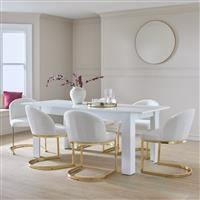 Argos Home Miami Extending White Dining Table&6 White Chairs